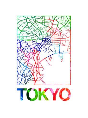 366x488 Tokyo Watercolor Street Map Prints By Naxart