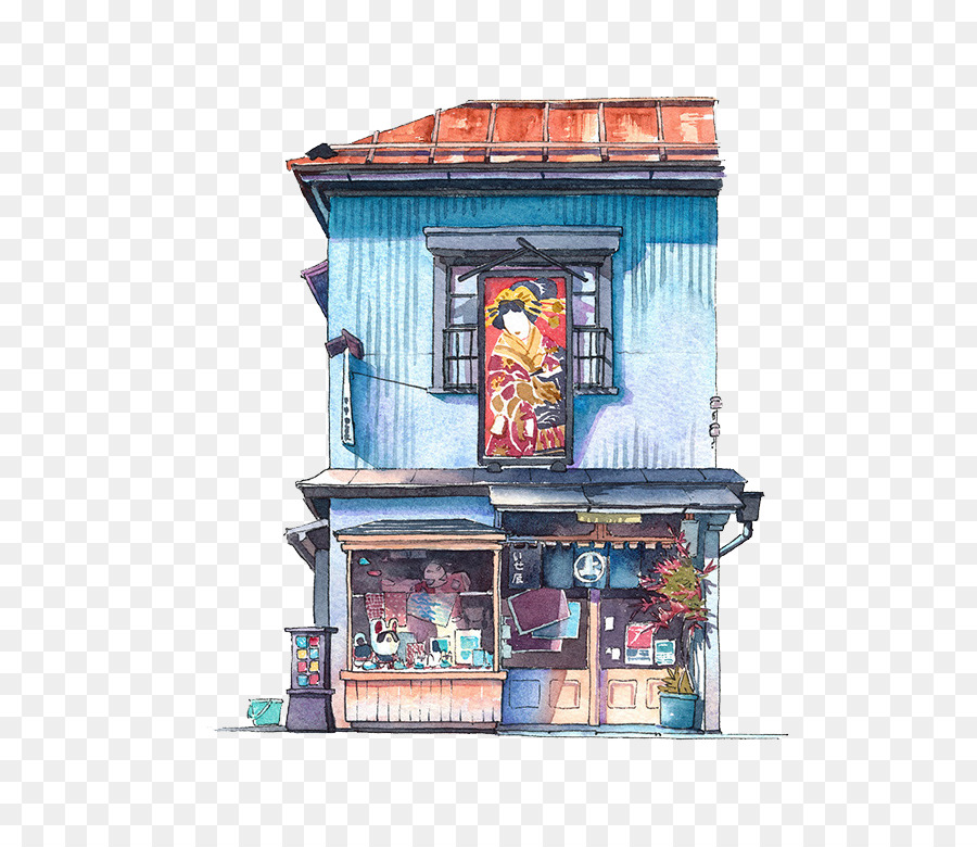 900x780 Tokyo Watercolor Painting Illustrator Artist Illustration