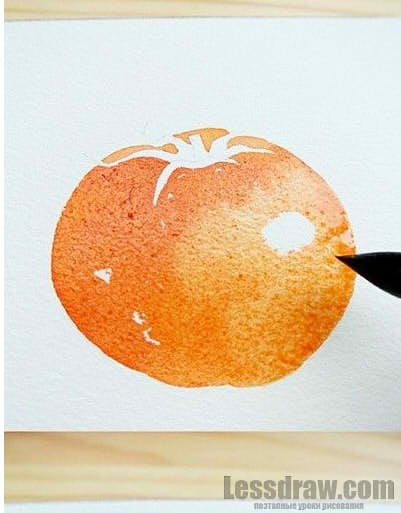 401x513 How To Paint A Watercolor Tomato