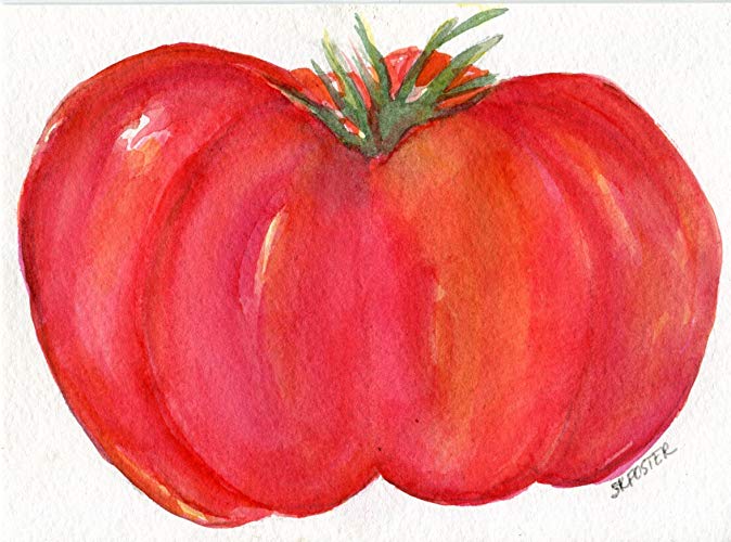 674x500 Original Tomato Watercolor Painting 8 X 10 Handmade