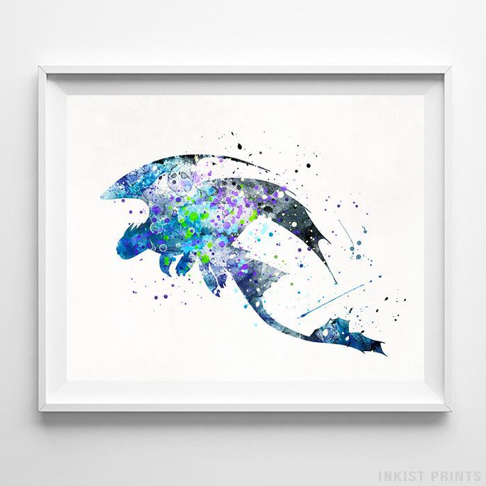 699x699 Toothless How To Train Your Dragon Wall Art Disney Watercolor