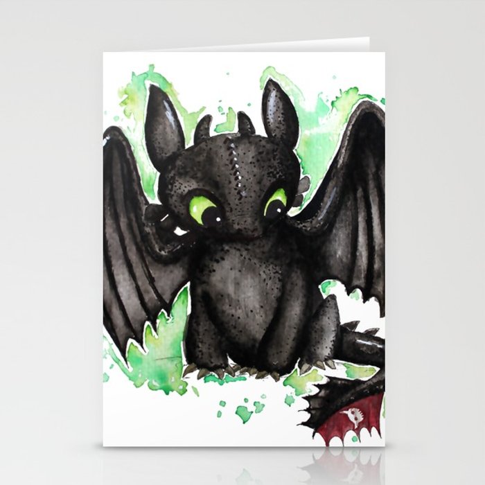 700x700 Toothless Watercolor Stationery Cards By Ferntasticart Society6