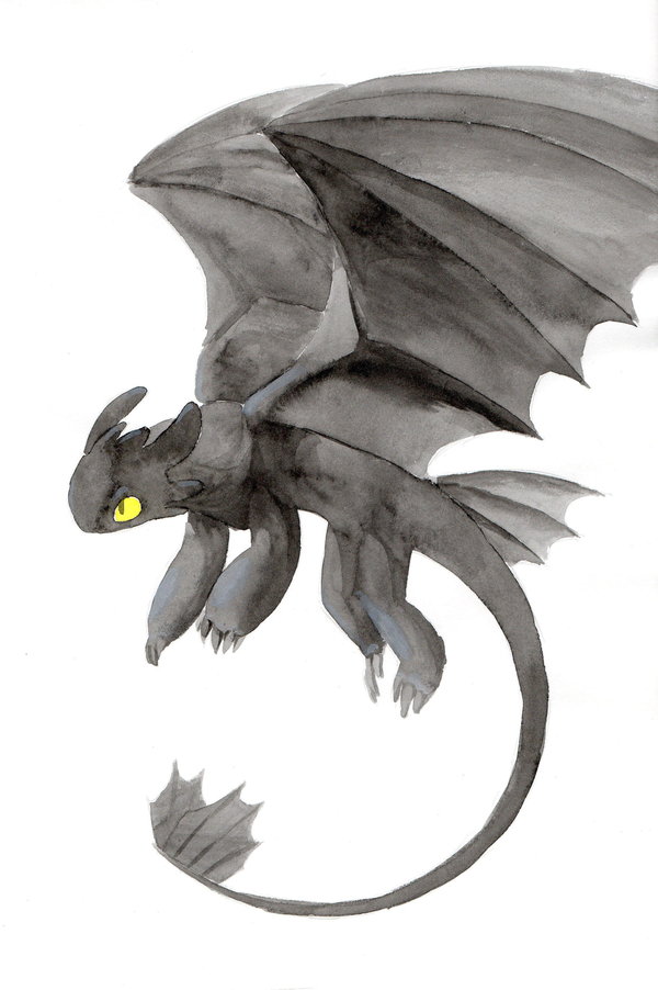 600x902 Toothless Watercolor By Dogmaniac