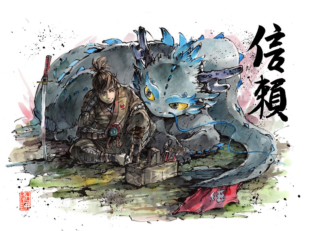 1024x764 Hiccup And Toothless...samurai Style! By Mycks