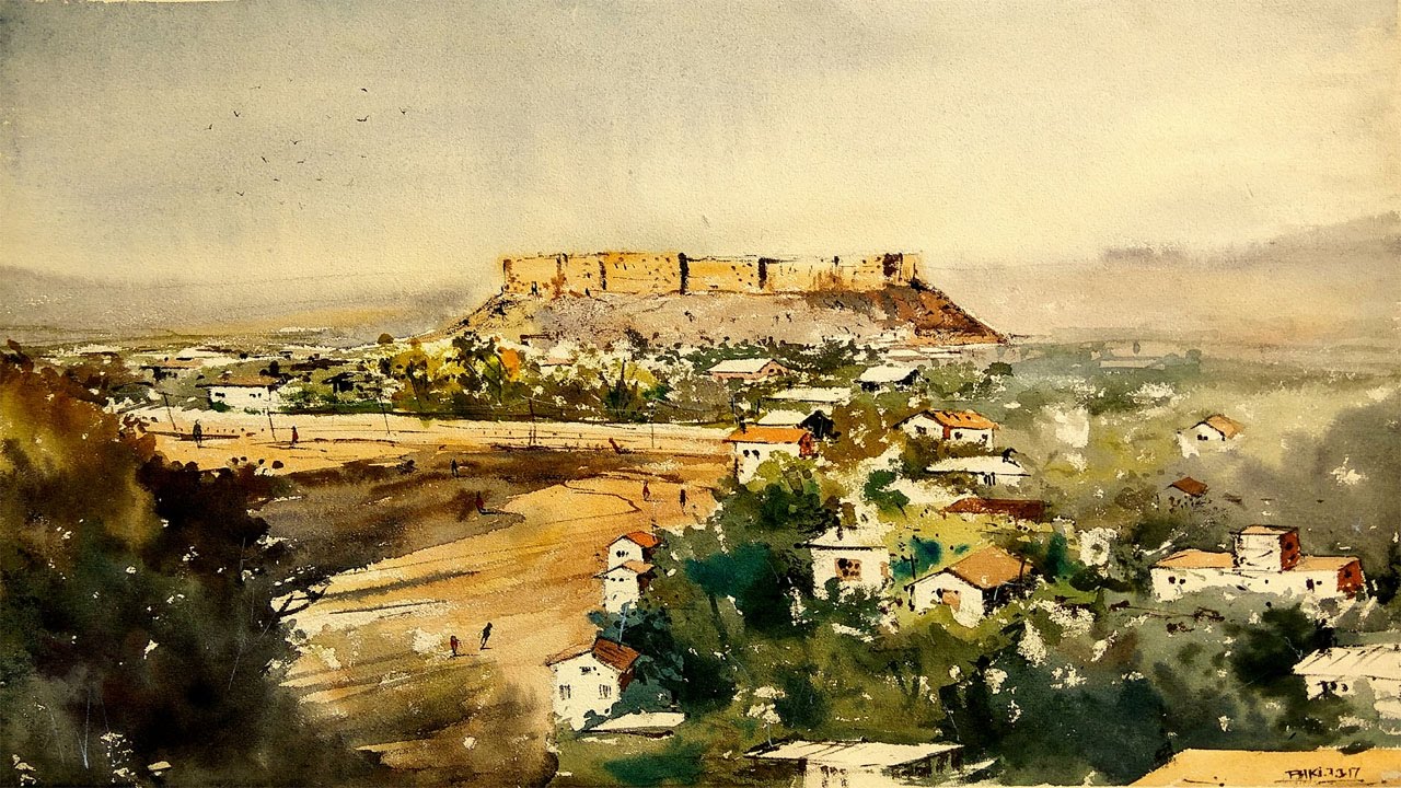 1280x720 How To Paint A Simple Landscape In Watercolor Top View