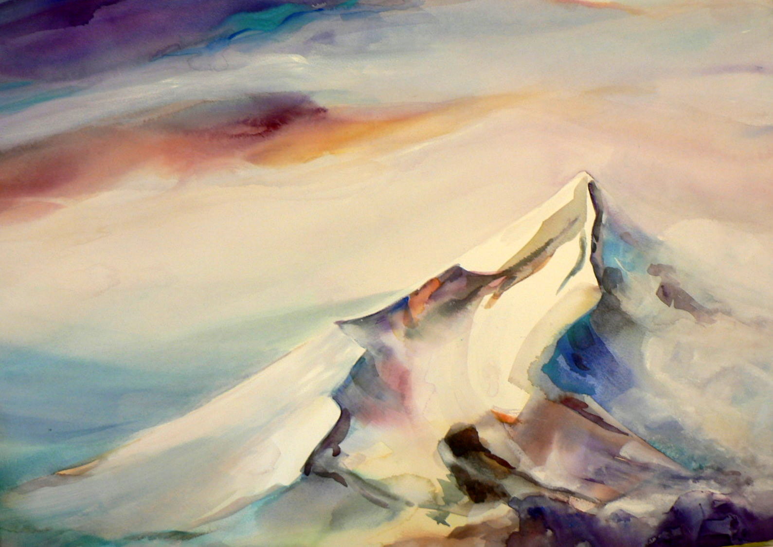 1589x1124 Mount Hood Watercolor By Sally Bills Baileysally Bills Bailey