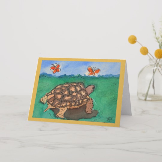 540x540 Desert Tortoise Watercolor Painting Greeting Card