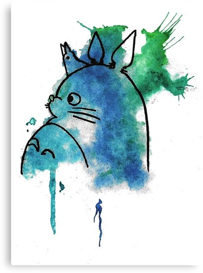 410x550 Studio Ghibli Totoro Watercolour Canvas Prints By Joy Doodle