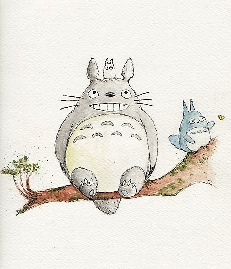 472x550 Totoro Watercolor