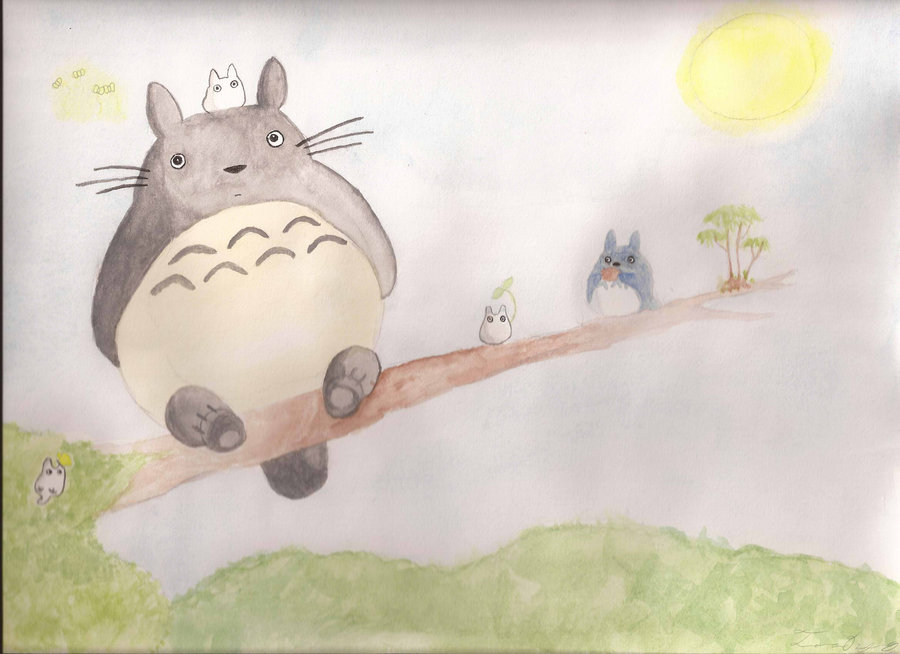 900x654 Totoro Watercolor By Xchromejokerx