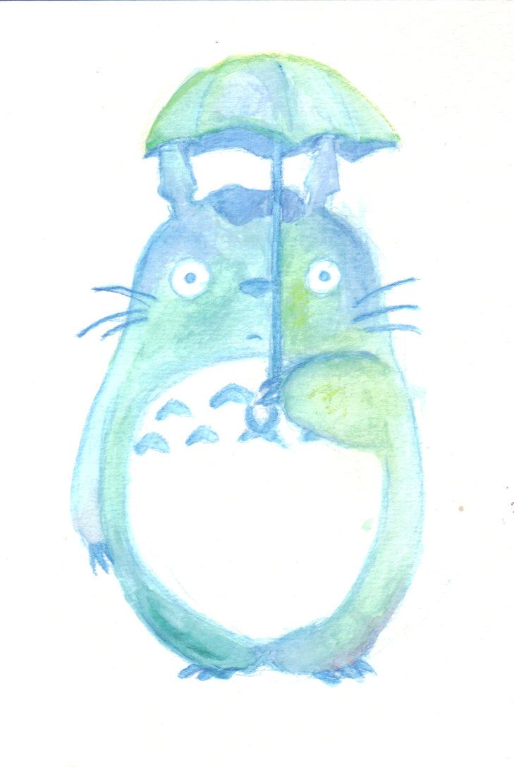 729x1095 Totoro Watercolor