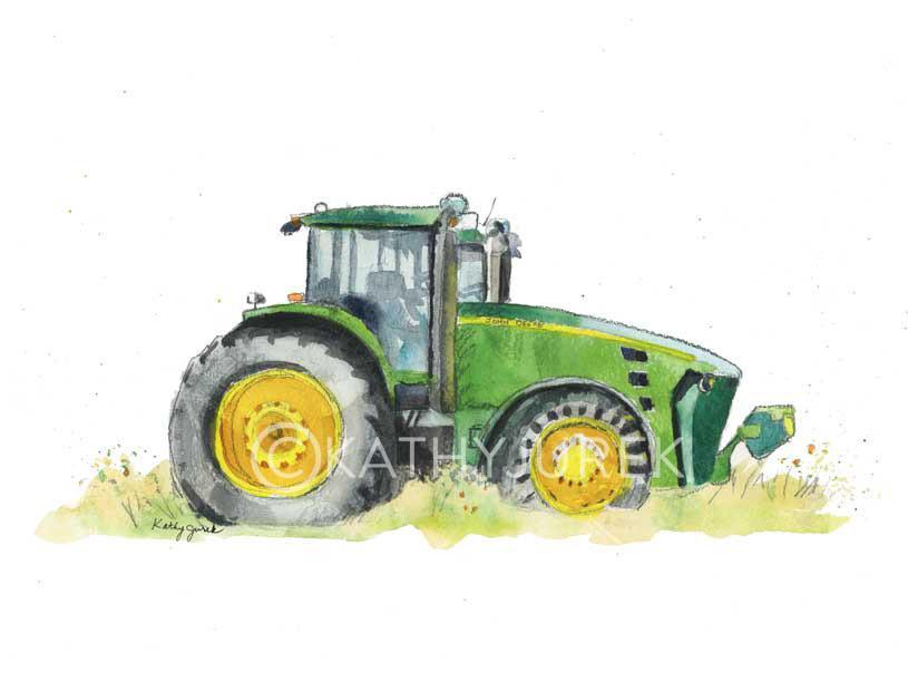 815x612 Green Farm Tractor Wall Art Print Little Splashes Of Color