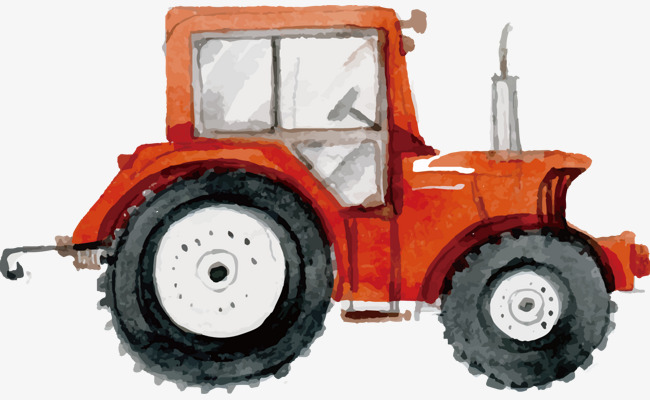 650x400 Hand Painted Vector Illustration Tractor, Tractor Vector, Vector