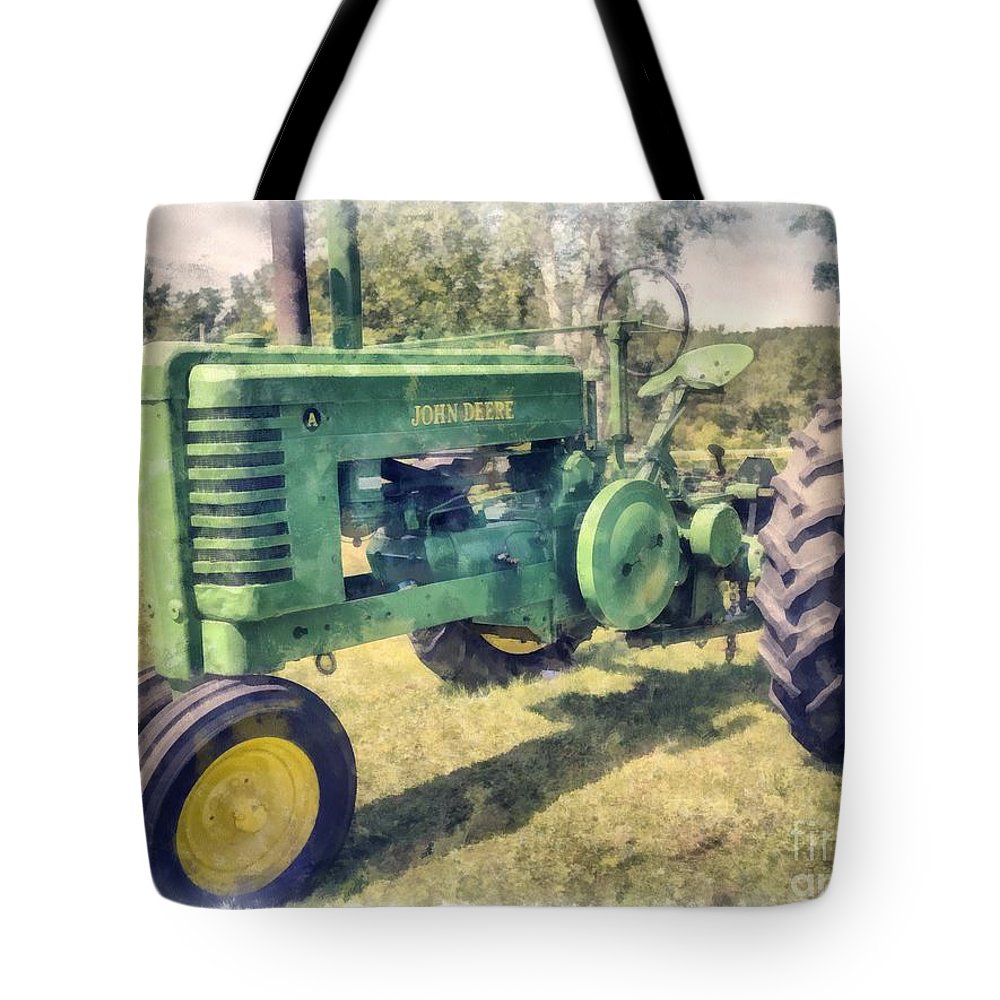 1000x1000 John Deere Vintage Tractor Watercolor Tote Bag For Sale By Edward