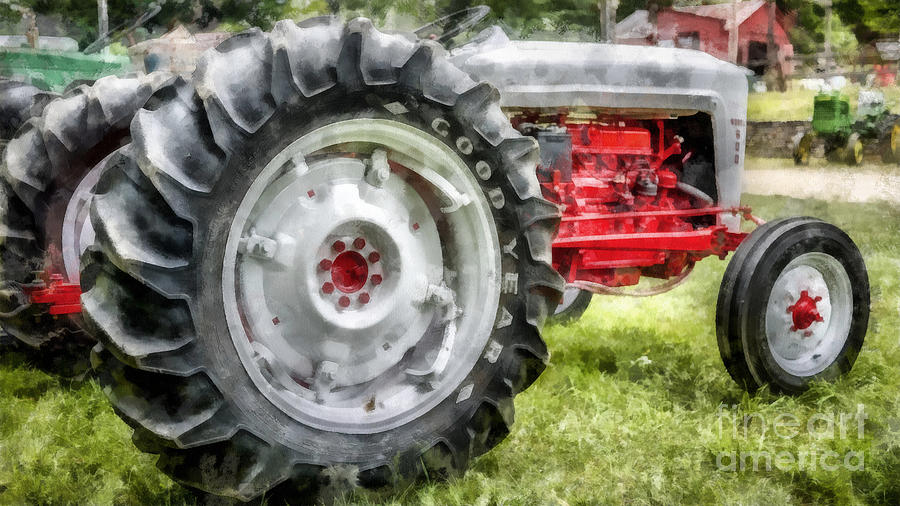 900x506 Vintage Ford Tractor Watercolor Photograph By Edward Fielding