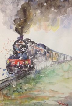 236x345 Inspiration For Impressionist Style Watercolour Painting Of Trains