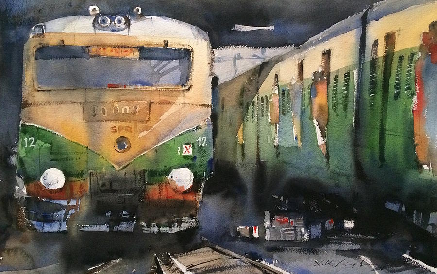 900x565 Indian Local Train Art Painting By Nitin Singh