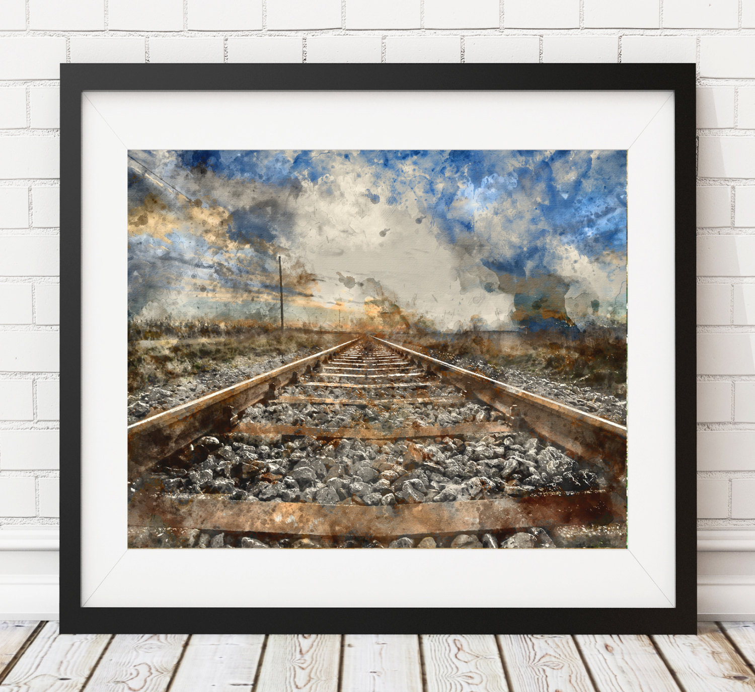 1500x1376 Railroad Tracks Print