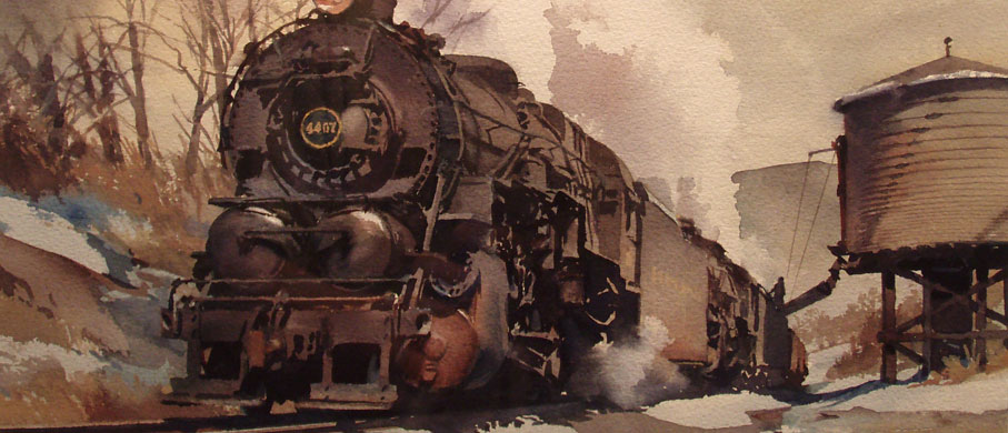 907x390 Collector Train Art Featuring Original Ted Rose Watercolors And