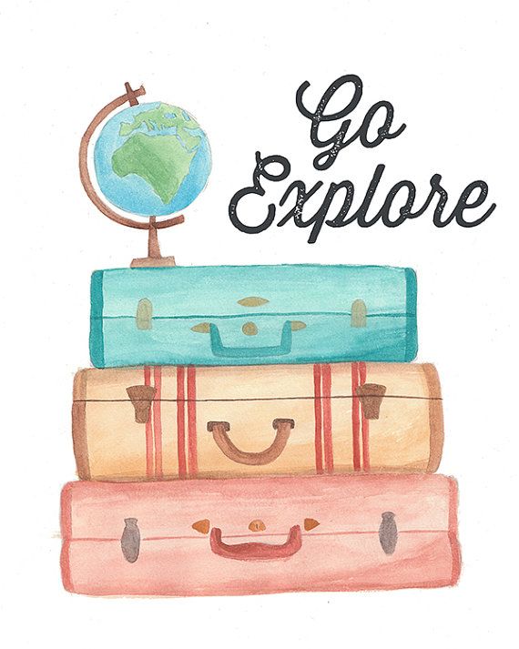570x713 Go Explore Travel Watercolor Art Print By Sarahfrancesart On Etsy