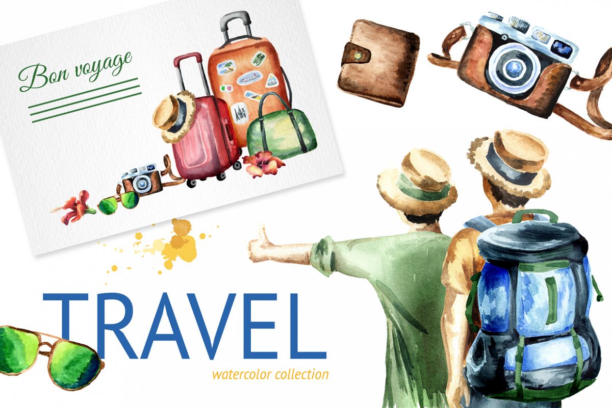 1200x800 Travel. Watercolor Collection
