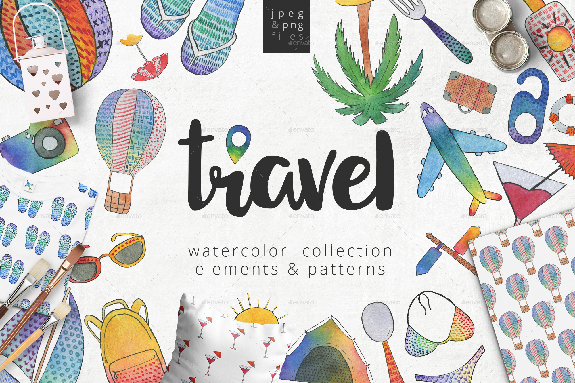 2000x1331 Watercolor Travel Pack By Likorbut Graphicriver