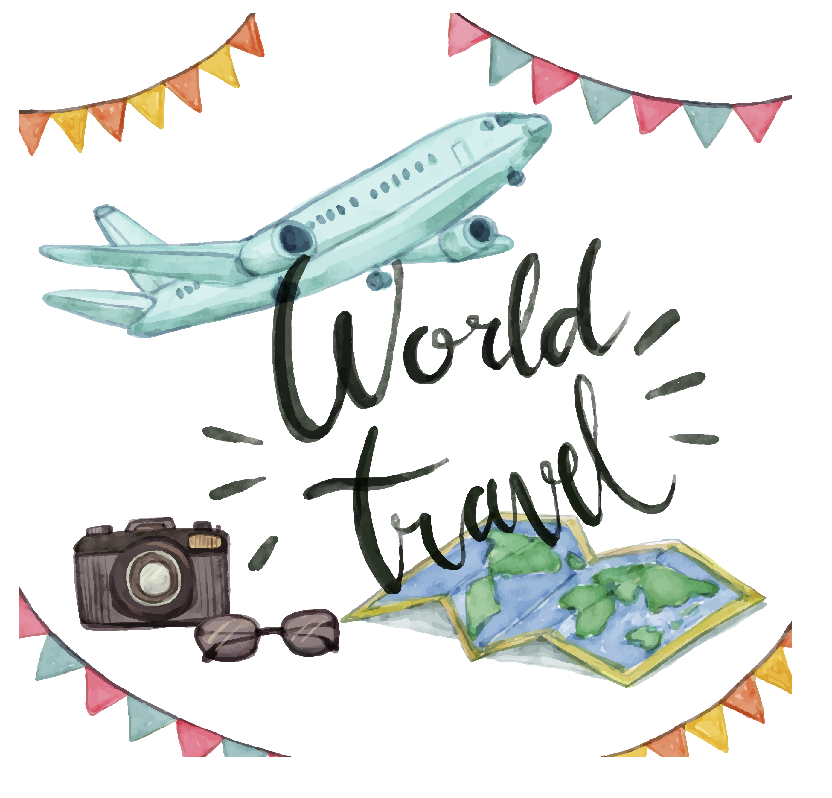 2782x2667 Collection Of Free Travel Vector Watercolor. Download On Ubisafe