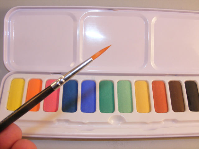 640x480 Mead Watercolor Pan Set 12 Colors Metal Case And Artist