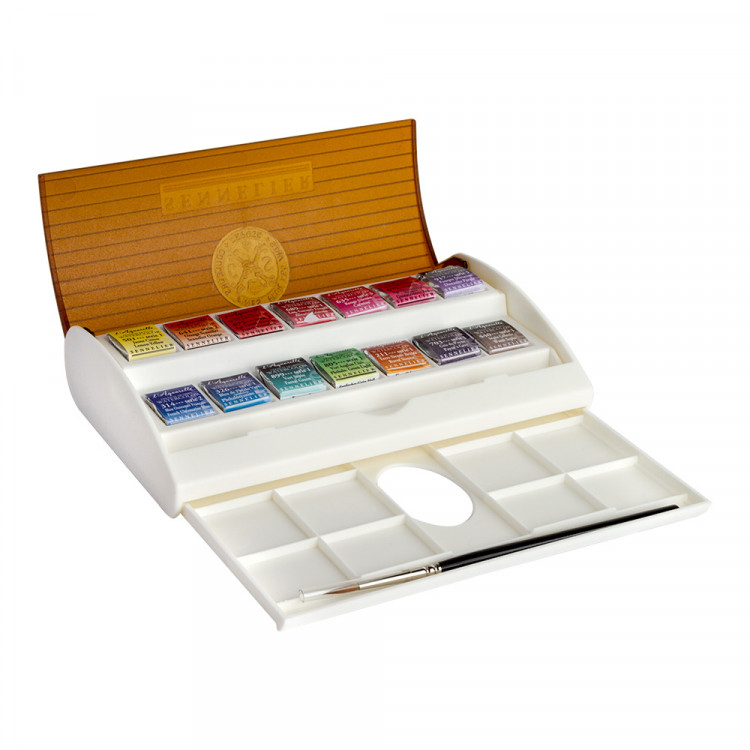 750x750 Sennelier Watercolour Travel Box Set Of 14 Half Pans Amp Brush