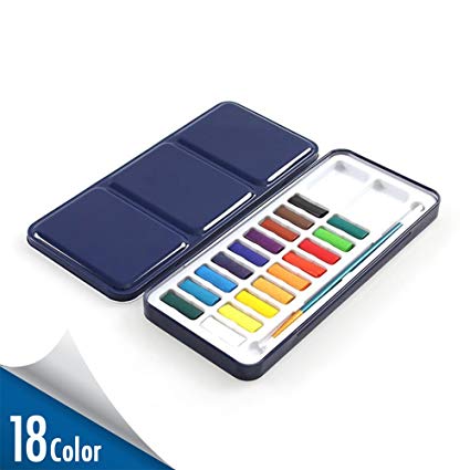 425x425 Watercolor Paint Set With Paintbrush Included 18
