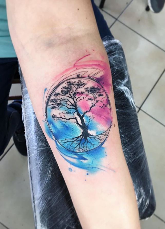 643x891 Watercolor Life Tree Tattoo