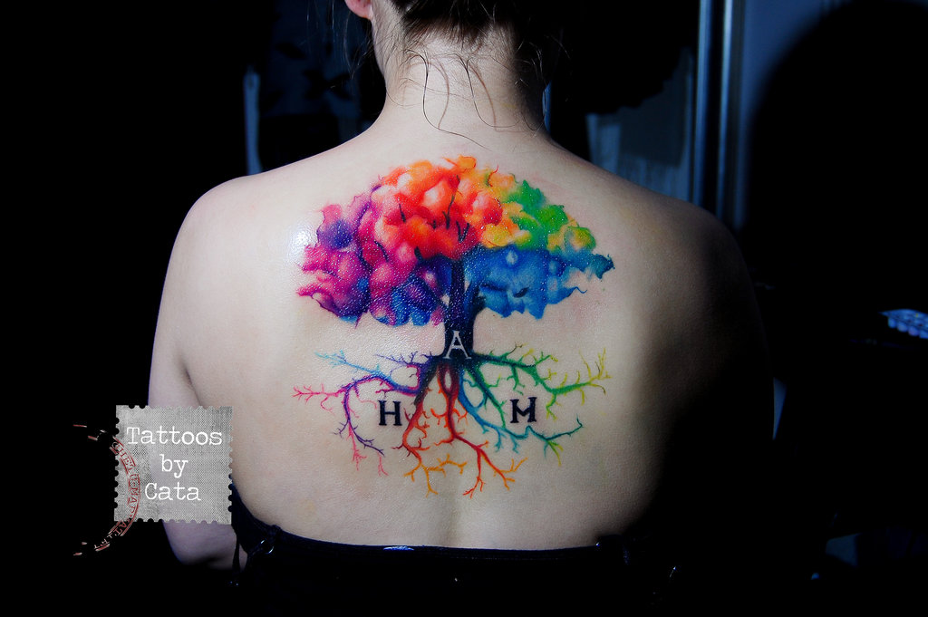 1024x681 Watercolor Tree Tattoo By Tattoosbycata