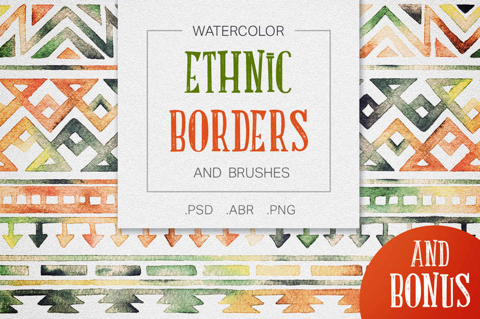 940x626 Watercolor Tribal Borders Amp Brushes