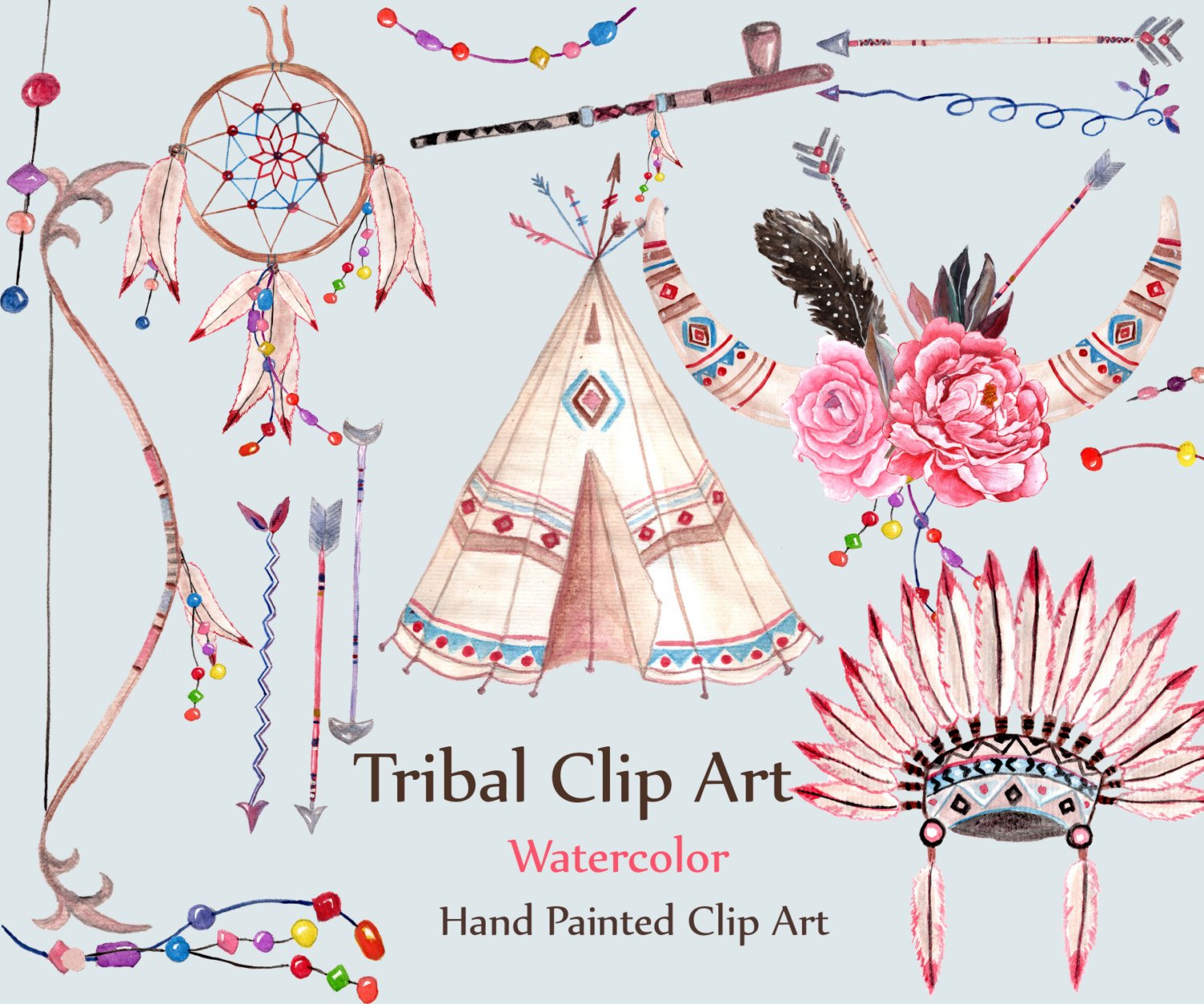 1500x1250 Watercolor Tribal Clipart Tribal Clip Art Dream