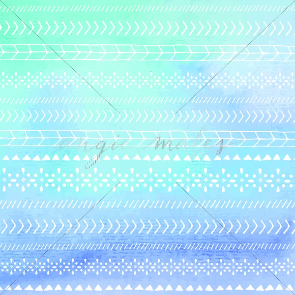 600x600 Blue And Teal Tribal Watercolor Background