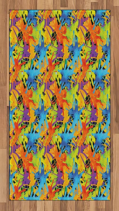 420x741 Ambesonne Abstract Area Rug, Contemporary Style Color