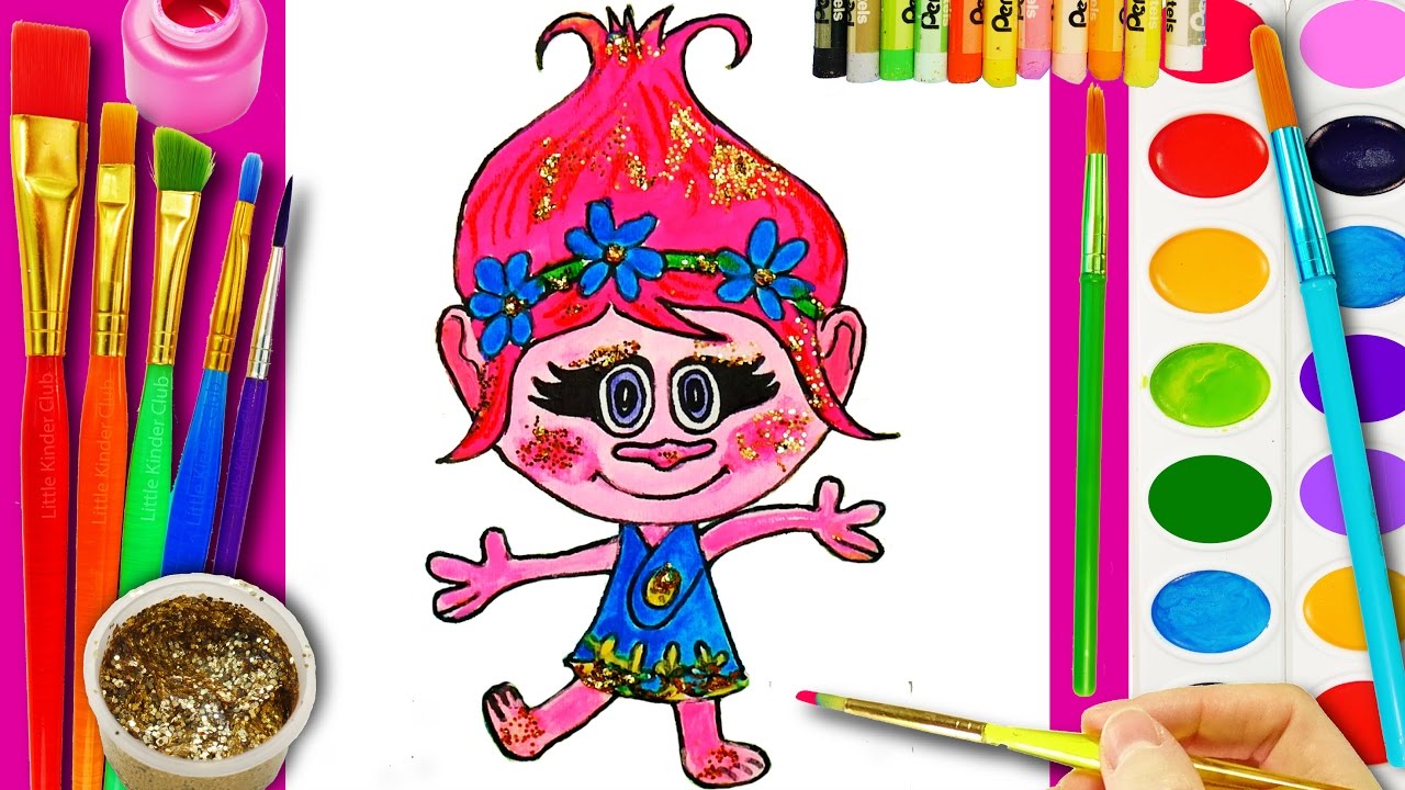 1280x720 Trolls Poppy Coloring