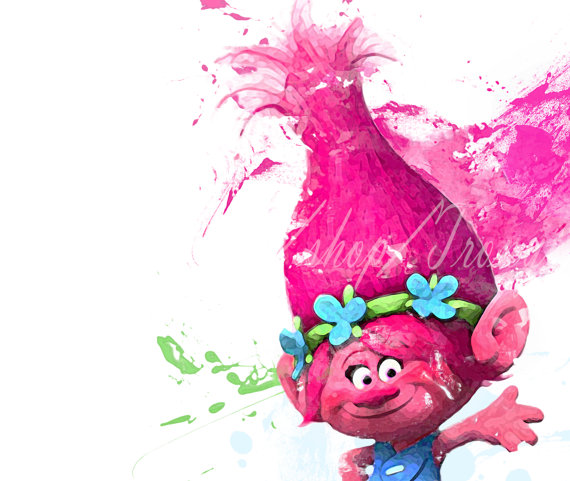 570x481 Trolls Poppy Poster, Trolls Watercolor Poppy Print, Home Decor