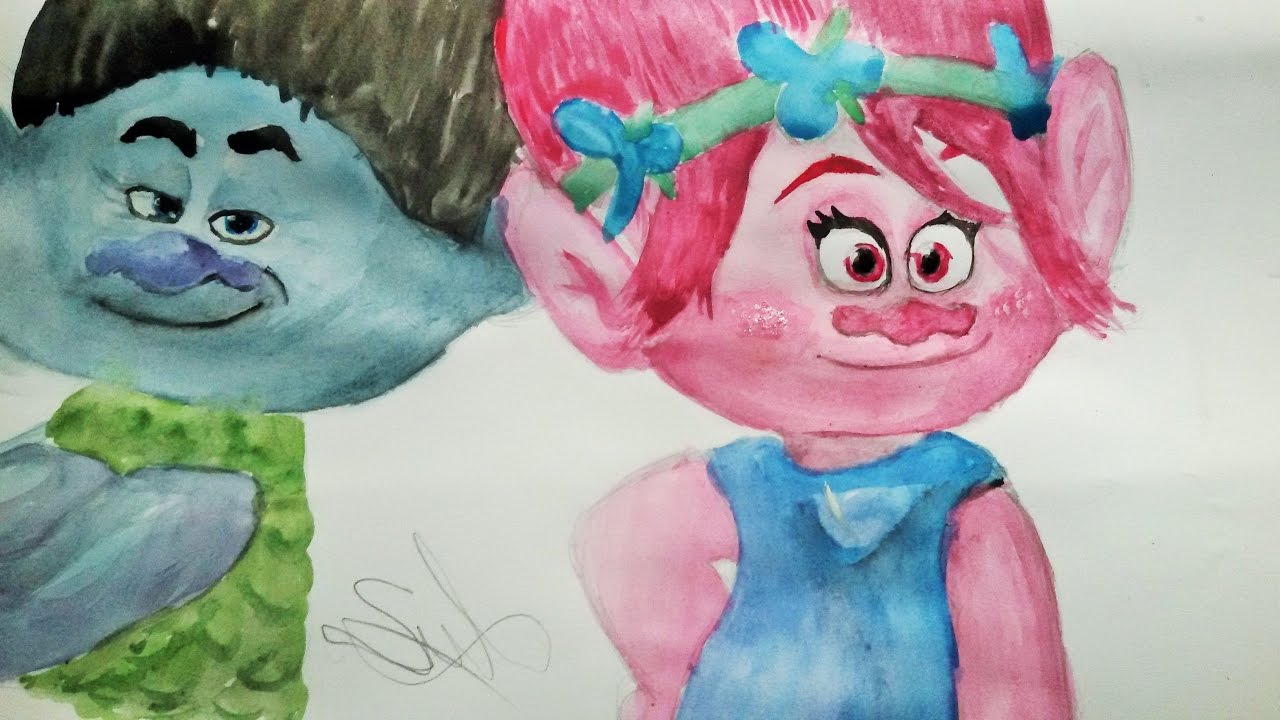 1280x720 Drawing Trolls Poppy And Branch