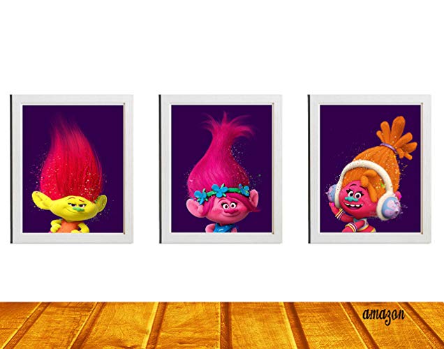 636x500 Trolls Wall Art 3 Piece Set Poppy, Dj Suki And Mandy