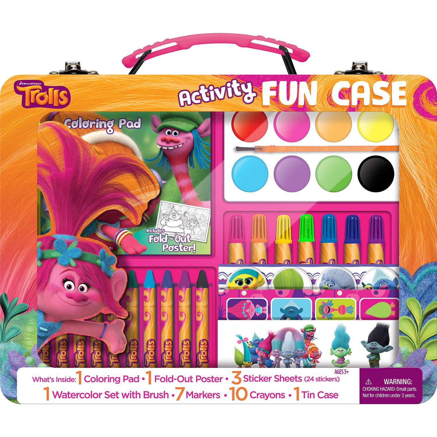 1500x1500 Bendon As73037 Trolls Activity Tin, Includes Coloring Pad, Fold