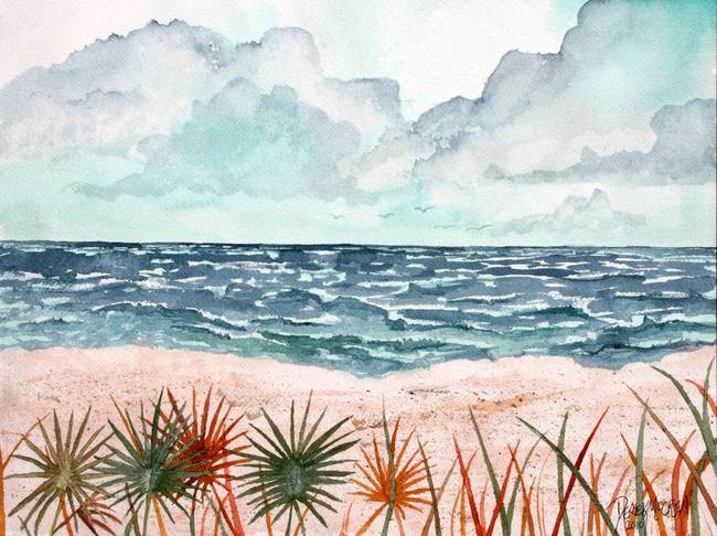 650x486 Tropical Beach Painting Art Print By Derek Mccrea