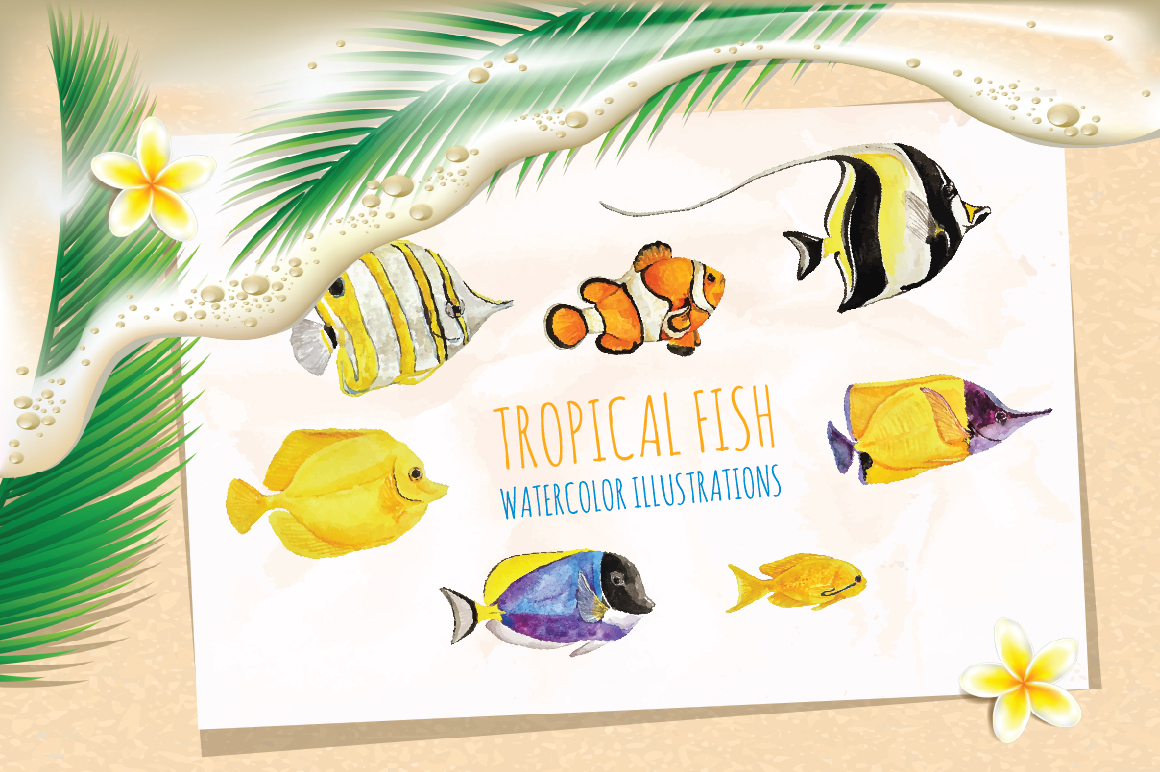 1160x772 Tropical Fish Watercolor Illustrations By Sharkampcroc Co