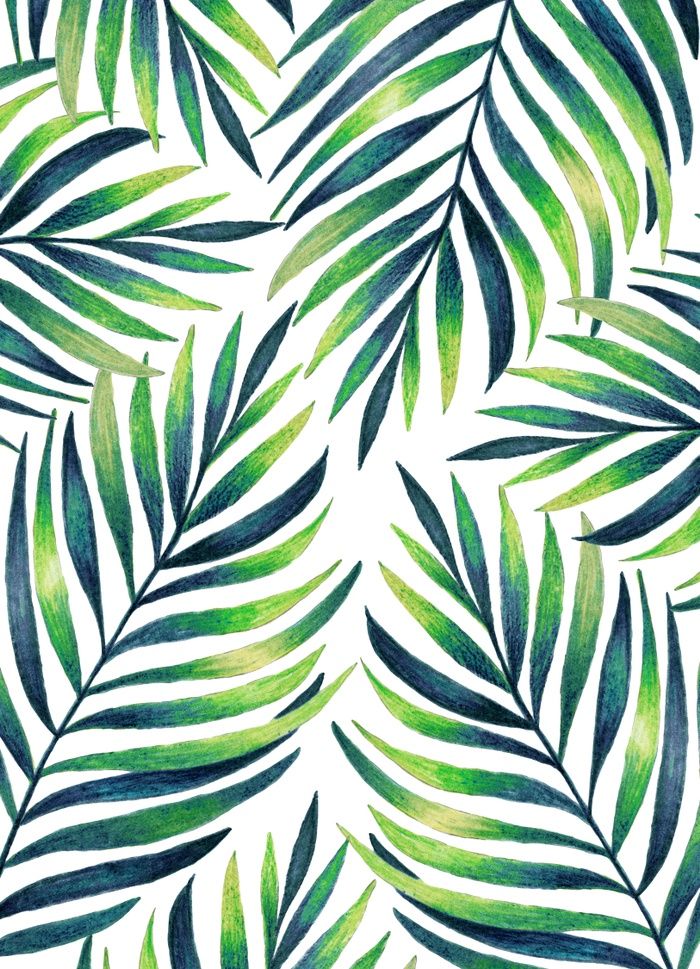 700x969 Tropical Leaves. White Pattern. Watercolor Patterns