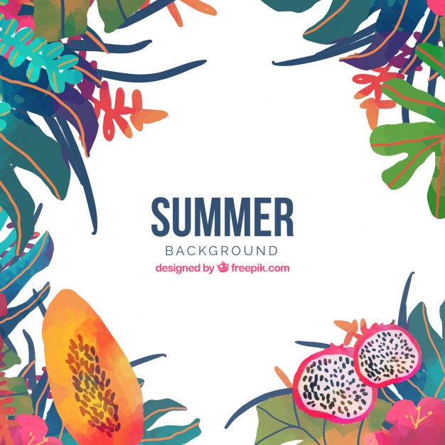626x626 Tropical Watercolor Background Vector Free Download