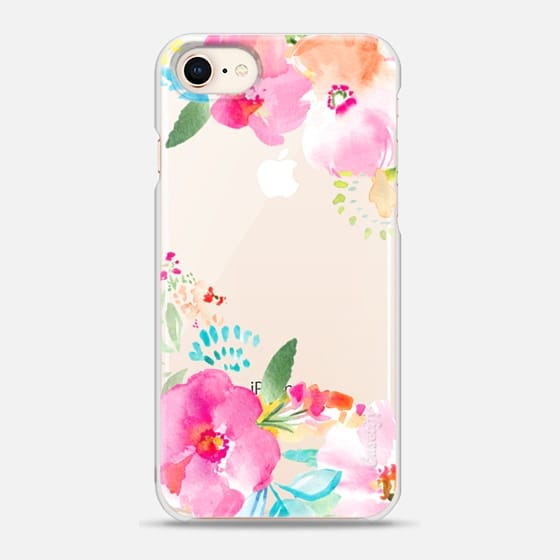560x560 Pink Sea Tropical Watercolor Flowers Casetify