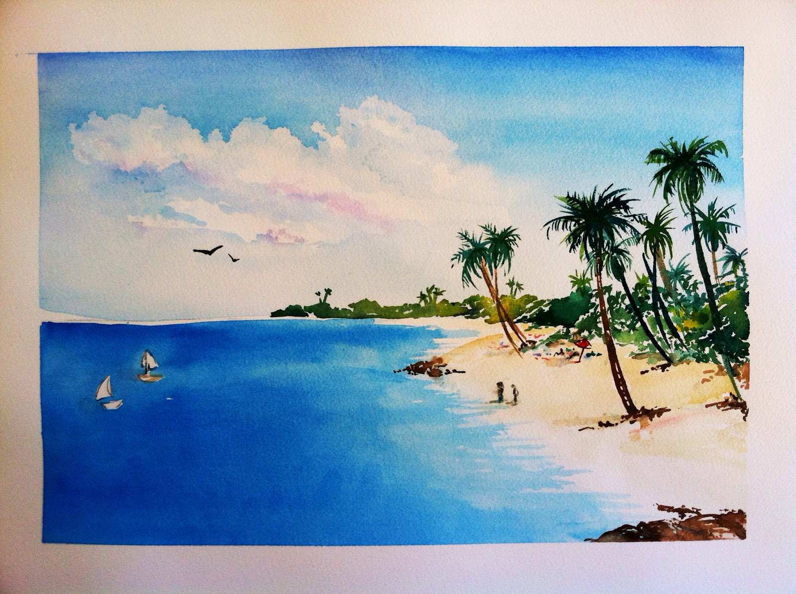 1600x1195 Beach Scene Painting Fresh Santa Barbara Fine Art Watercolor