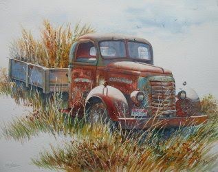 317x250 Old Truck Watercolor Paintings