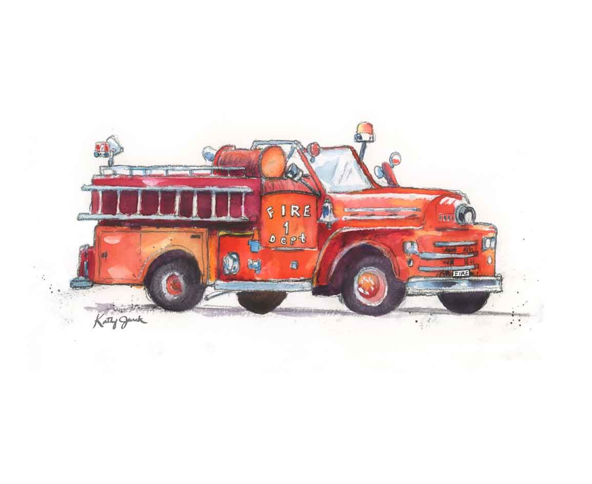 1155x945 Fire Truck Print