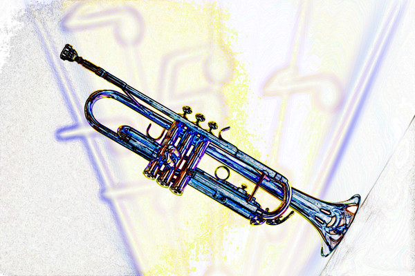 600x400 Trumpet Watercolor Fine Art Prints